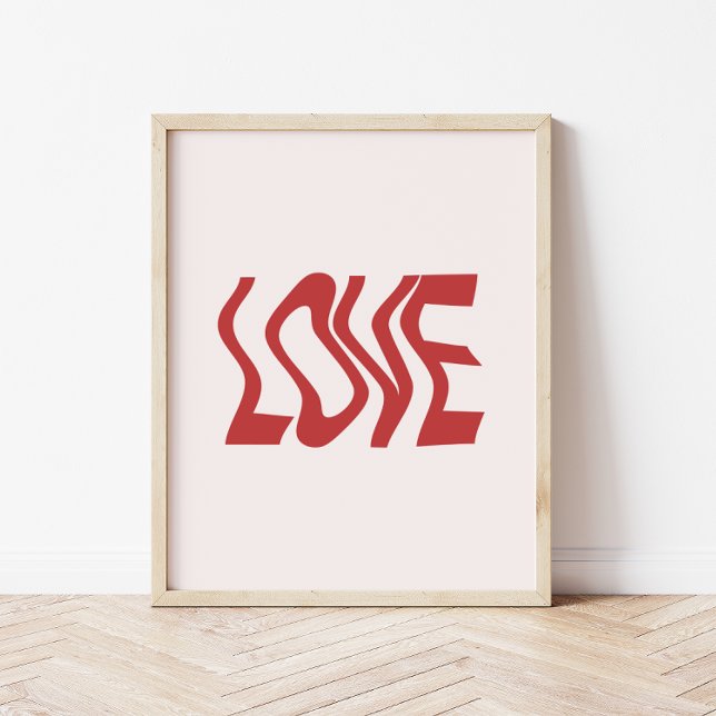 Poster Texte minimaliste rétrograde "Amour" (Créateur téléchargé)