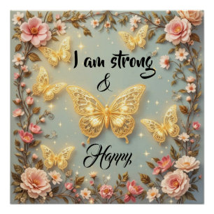 Poster Texte motivant avec papillons #2