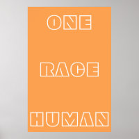 Poster texte Orange One Race Human Citation
