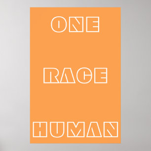 Poster texte Orange One Race Human Citation
