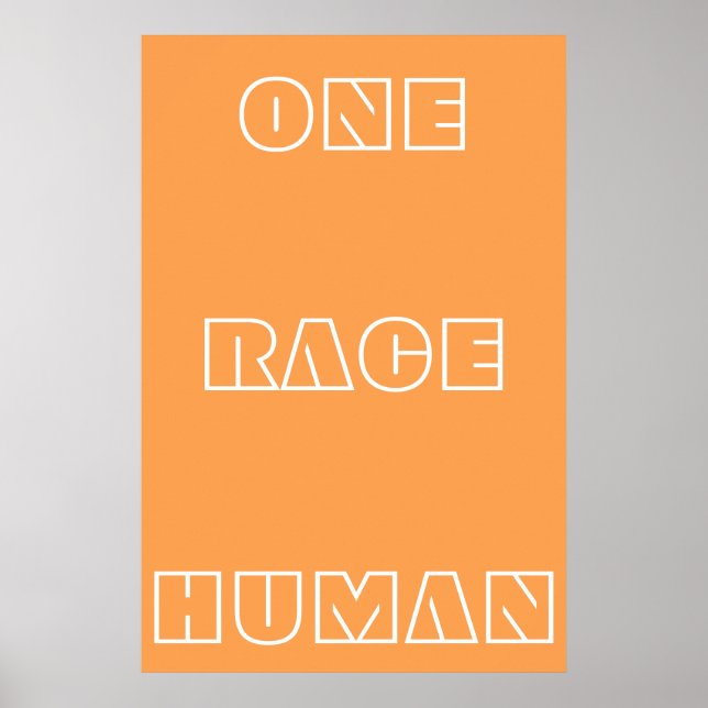 Poster texte Orange One Race Human Citation (Devant)
