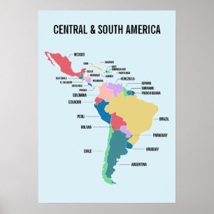 Poster Texte personnalisé Amérique centrale et du Sud