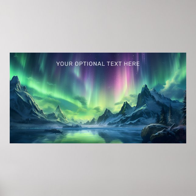 Poster Texte personnalisé Aurora Borealis (Devant)