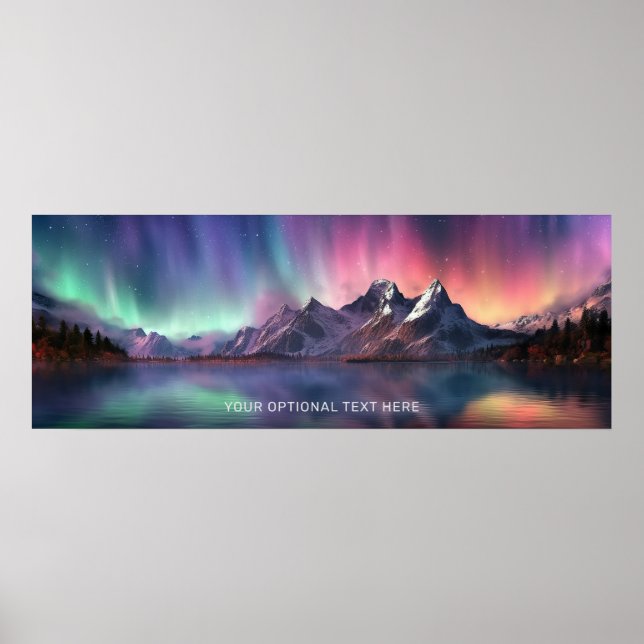 Poster Texte personnalisé Aurora Borealis (Devant)