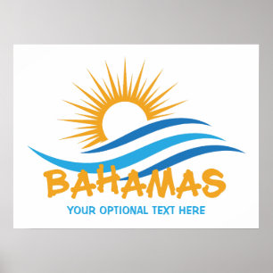 Poster Texte personnalisé Bahamas