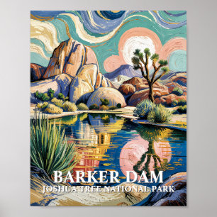 Poster Texte personnalisé Barker Dam Joshua Tree Van Gogh