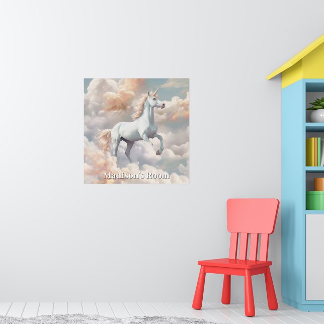 Poster Texte personnalisé belle licorne (Pépinière 1)