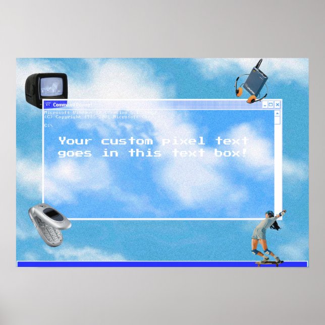 Poster Texte personnalisé du thème d'ordinateur Windows95 (Devant)