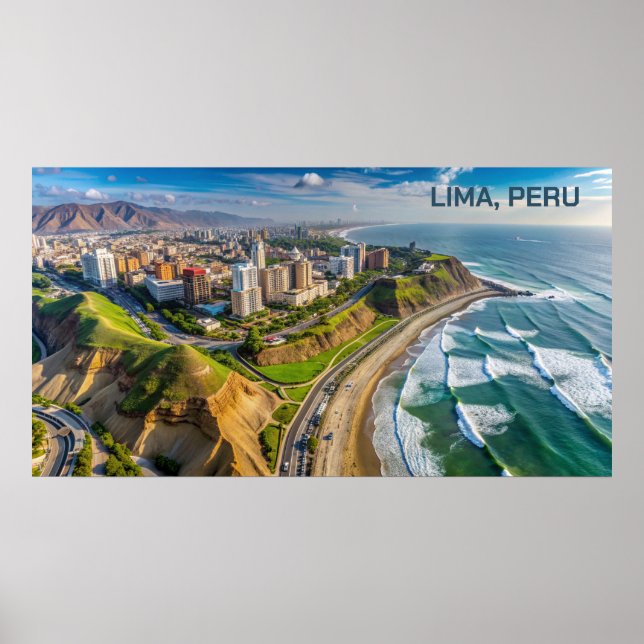 Poster Texte personnalisé Lima, Pérou (Devant)