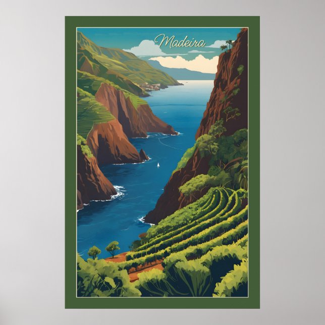 Poster Texte personnalisé Madeira Portugal (Devant)