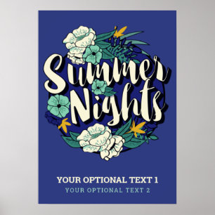 Poster Texte personnalisé Nuits d'été
