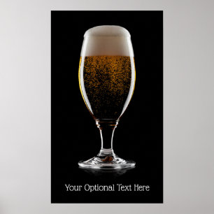 Poster Texte personnalisé Verre de l'affiche de bière