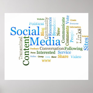 Poster Texte sur les médias sociaux