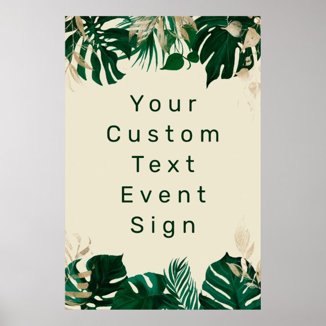 Poster Texte Tropical Personnalisé Moderne Grand Mariage (Devant)