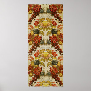 Poster Textile avec un motif floral de répétition