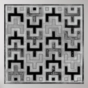 Poster Textile de boue africain avec Motifs géométriques