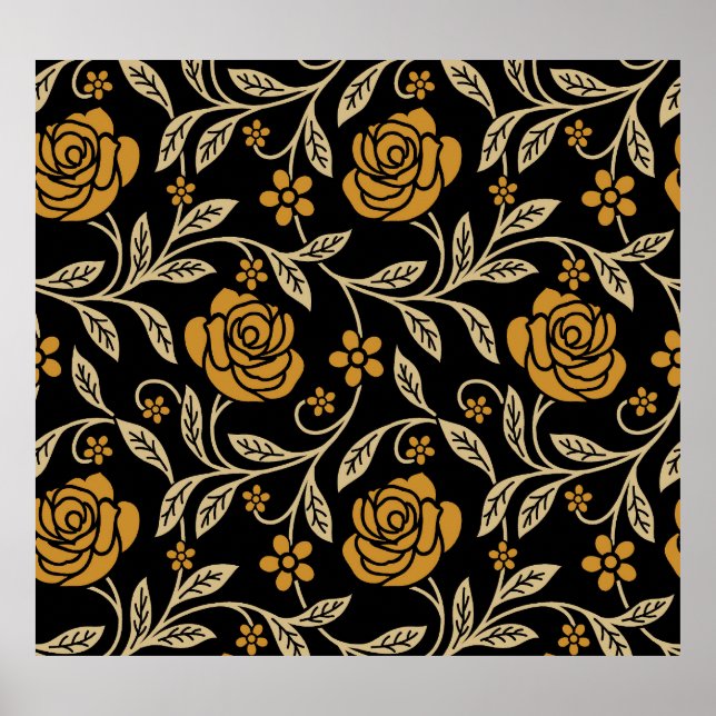 Poster textile indien : traditionnel floral sans soudure. (Devant)