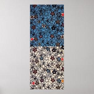 Poster Textile japonais vintage de kimono (Bingata)