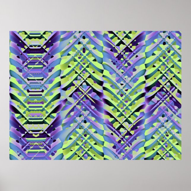 Poster Texture Abstraite jaune et violet (Devant)