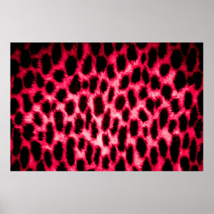 Poster Texture cuir léopard aux couleurs noir et rouge