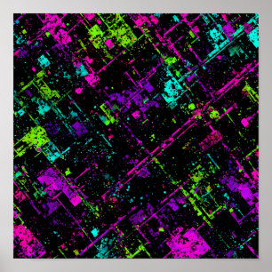 Poster Texture Cyberpunk Électrique : Signal Néon Sans Co