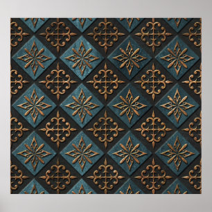 Poster Texture de bronze avec motif de sculpture.