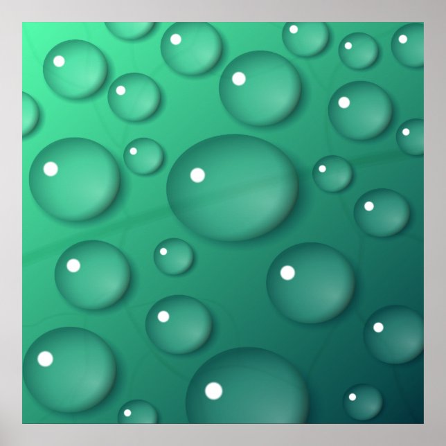 Poster Texture de goutte d'eau turquoise (Devant)