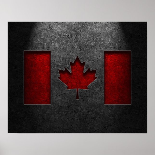 Poster Texture de la pierre du drapeau canadien (Devant)