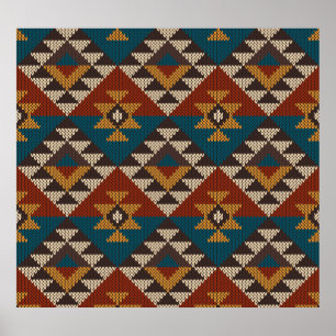 Poster Texture de laine aztèque Tribal.