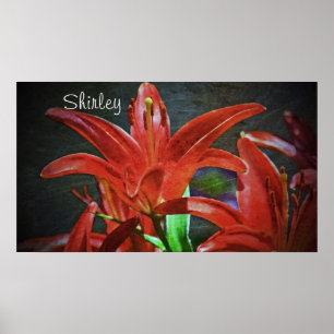 Poster Texture de Lily-rouge par Shirley Taylor