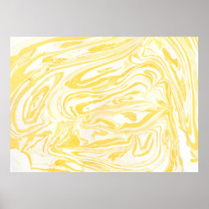 Poster Texture de marbre jaune. Main dessinée
