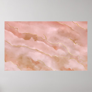 Poster Texture de marbre rose