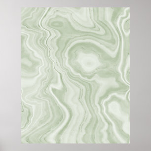 Poster Texture de marbre vert Sage
