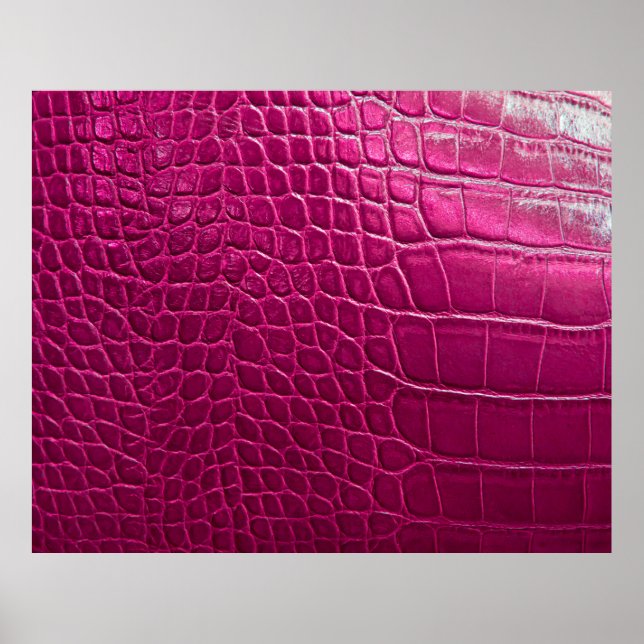 Poster Texture de peau de crocodile rose (Devant)