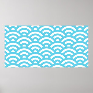 Poster Texture de vagues d'océan bleu