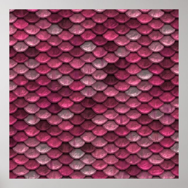 Poster Texture des échelles métalliques roses (Devant)