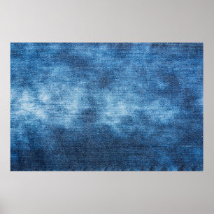 Poster Texture des jeans en denim bleu