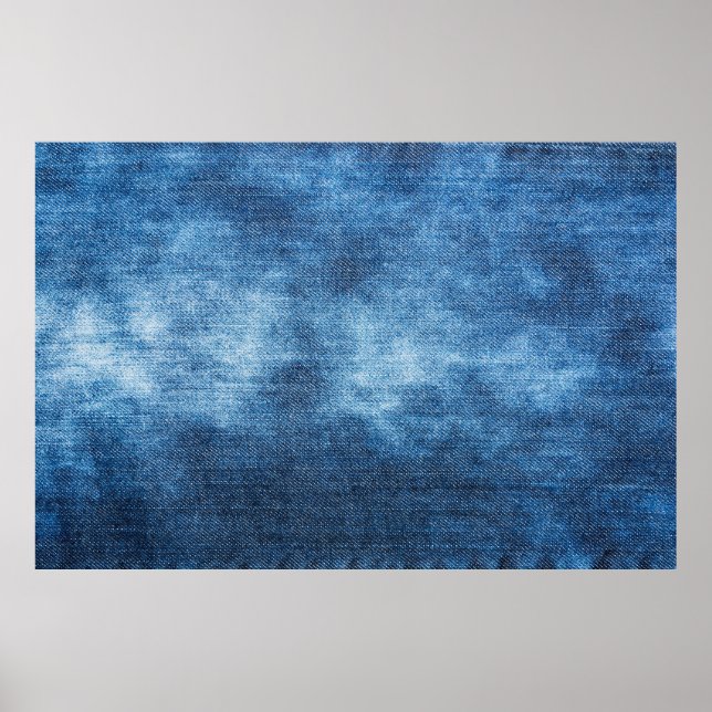 Poster Texture des jeans en denim bleu (Devant)