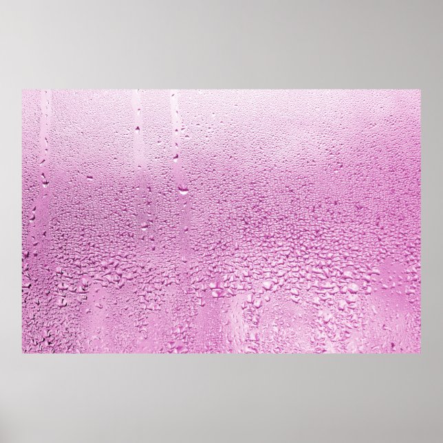 Poster Texture d'une goutte de pluie sur un verre mouillé (Devant)