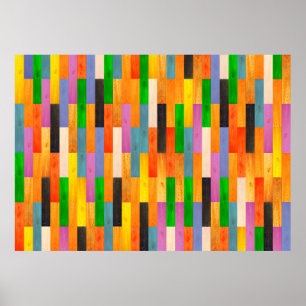 Poster Texture en bois multicolore. Parquet en bois m