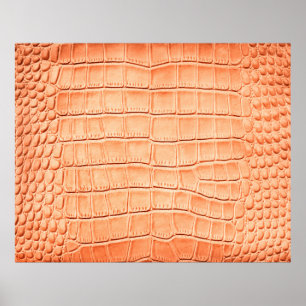 Poster Texture en cuir de reptile orange