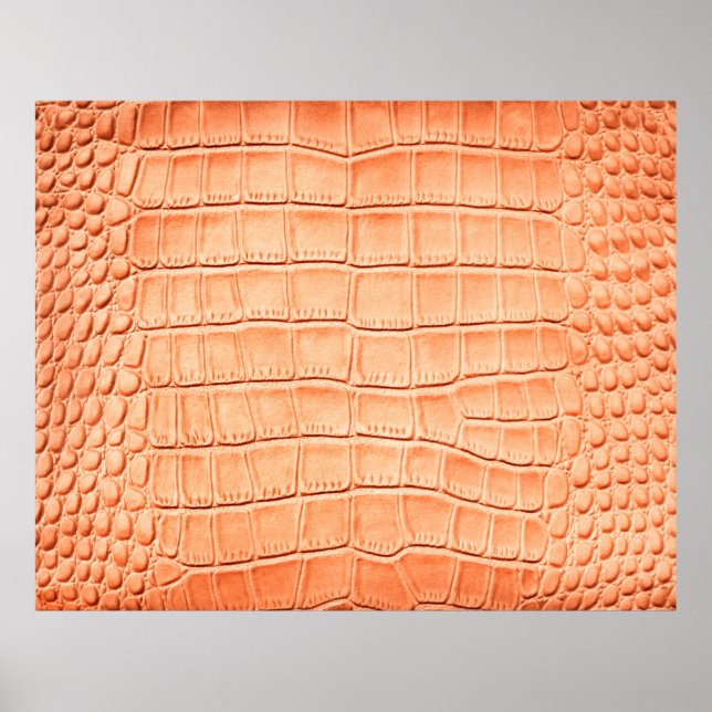 Poster Texture en cuir de reptile orange (Devant)