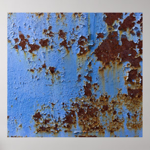 Poster Texture en métal et en bleu.