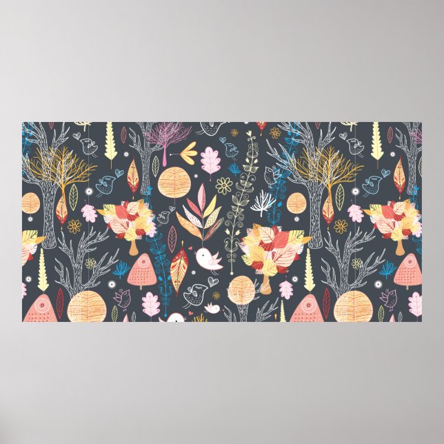 Poster texture forêt automnale (Devant)