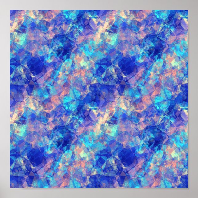 Poster Texture froissée bleu azur (Devant)
