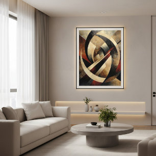 Poster Texture géométrique abstraite en bois