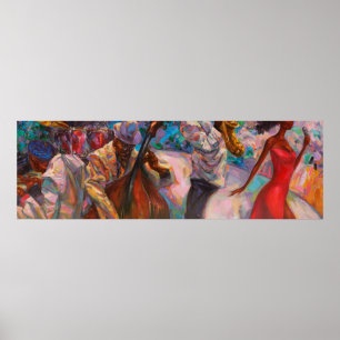 Poster texture, peinture à l'huile, art, jazz, blues, tra