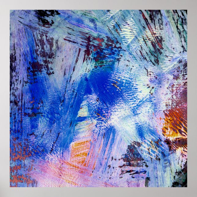 Poster texture raster acrylique différente mono multicolo (Devant)