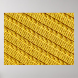 Poster Texture textile tricotée colorée. Jaune.