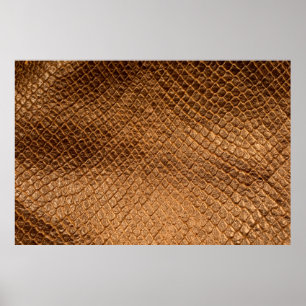 Poster Texture vague arrière - plan bronze serpent leathe